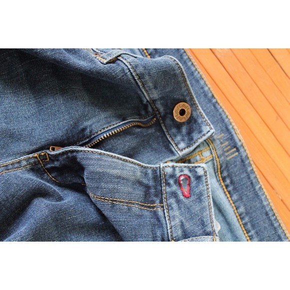 J JILL medium washed Blue Stretch Denim Authentic Fit Slim Boot Cut Jeans size 6 - Picture 5 of 12